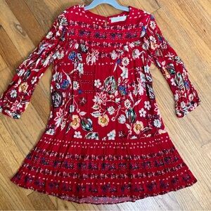 Zara Red Floral Kids Dressing